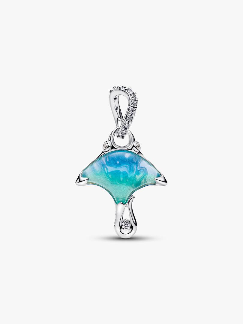Manta Ray Dangle Charm Sterling silver